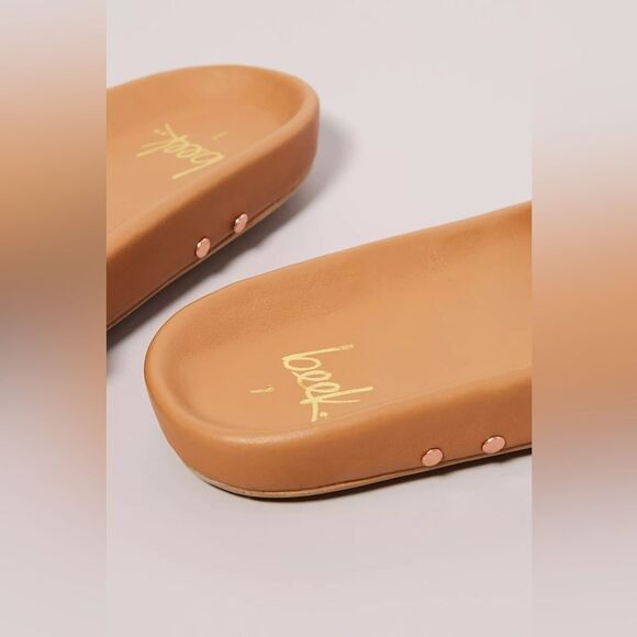 BEEK GALLITO HONEY LEATHER SLIDE SHOES - Picture 4 of 8